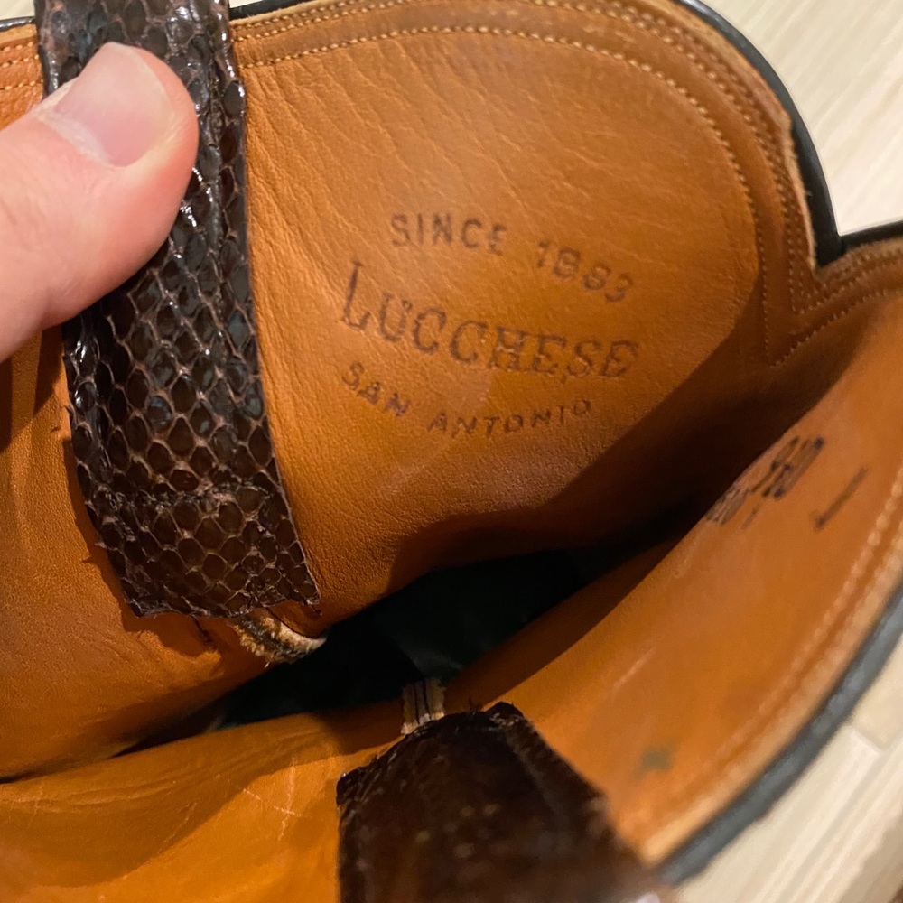 LUCCHESE ⭐ SAN ANTONIO ⭐ BROWN RARE EXOTIC SKIN BOOTS Vintage - Picture 11 of 11